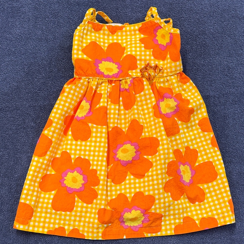 Vibrant Orange Floral Dress